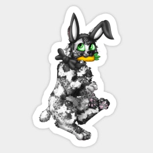 Bobtail BunnyCat: Salt & Pepper (Black) Sticker